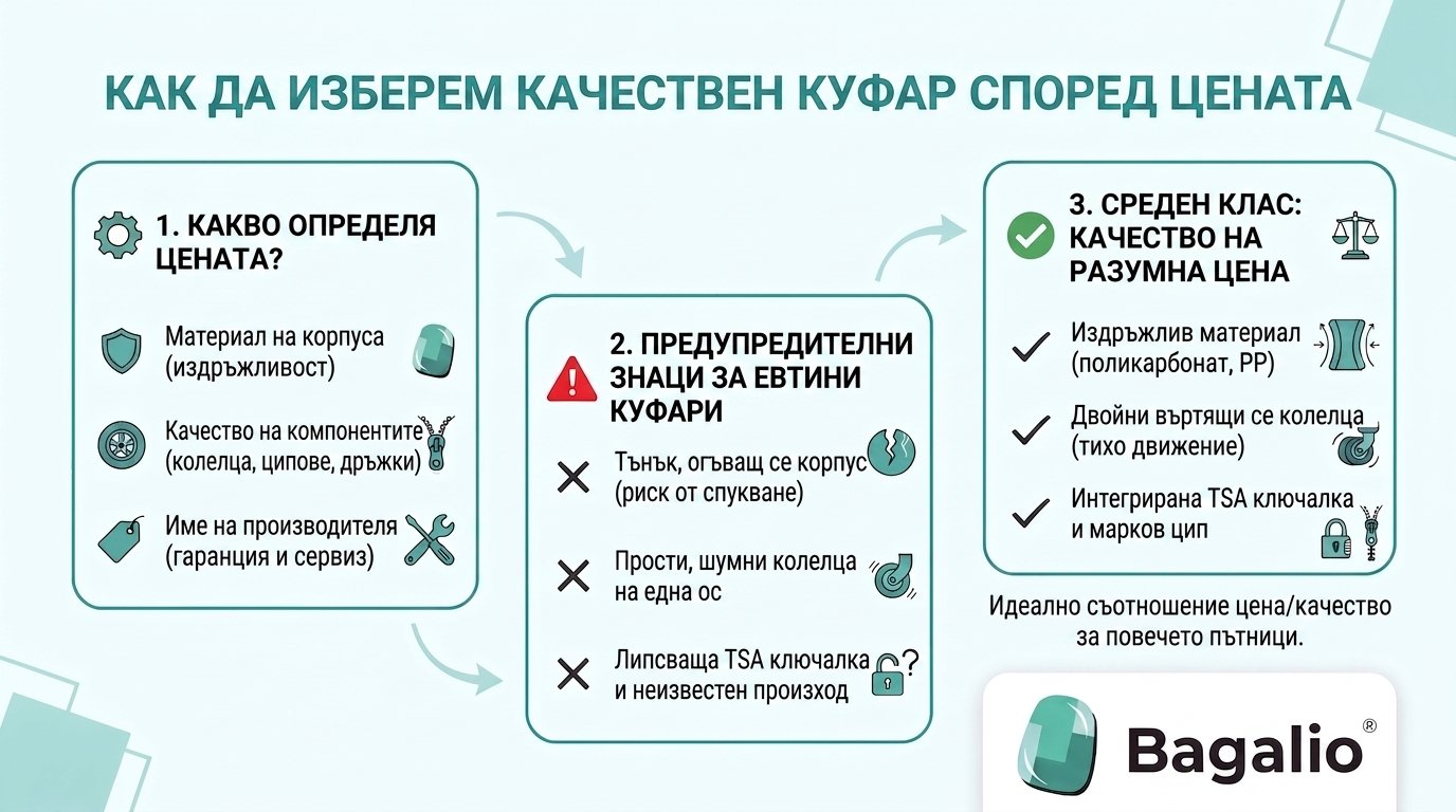 Инфографика: Как да изберем куфар според цената